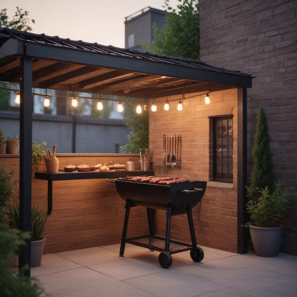 Мангалы в стиле лофт и с крышей